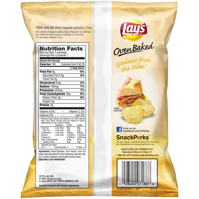 Potato chips lays cheddar sour cream lay nutrition label products oz baked besto