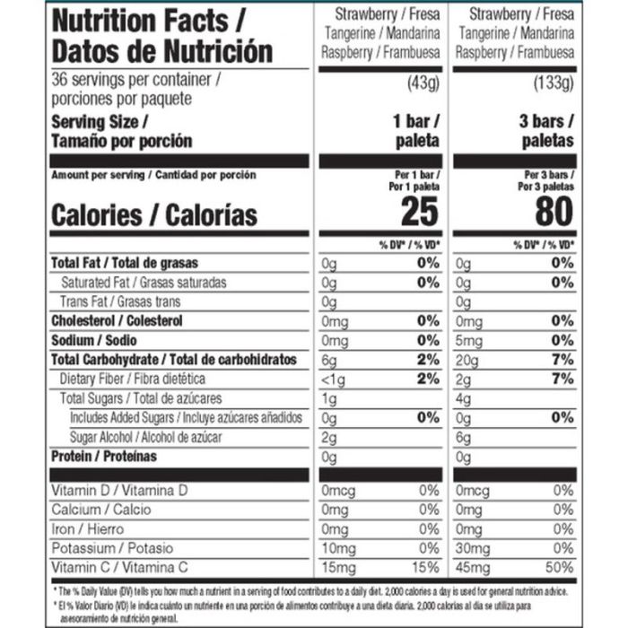 Outshine no sugar added nutrition facts